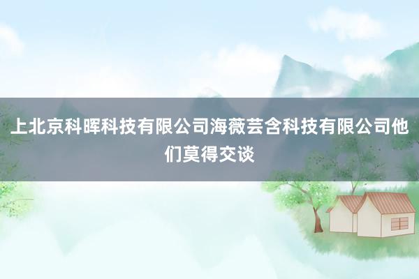 上北京科晖科技有限公司海薇芸含科技有限公司他们莫得交谈